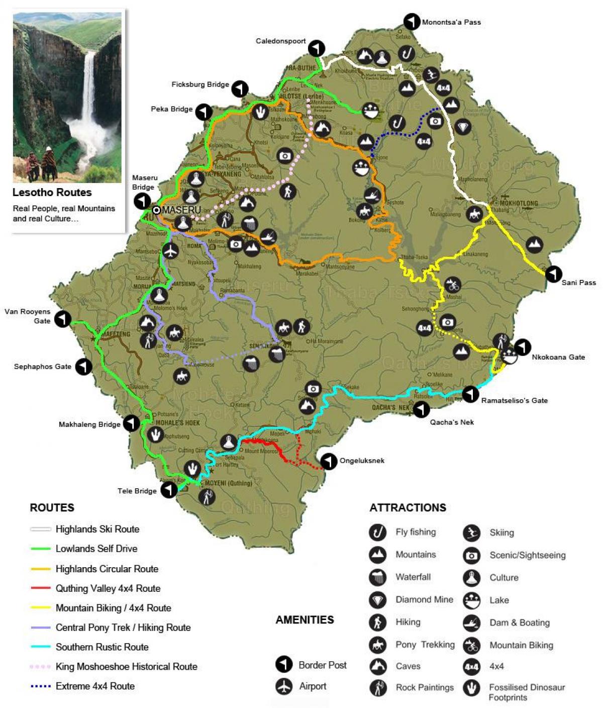 карта Лесото турист