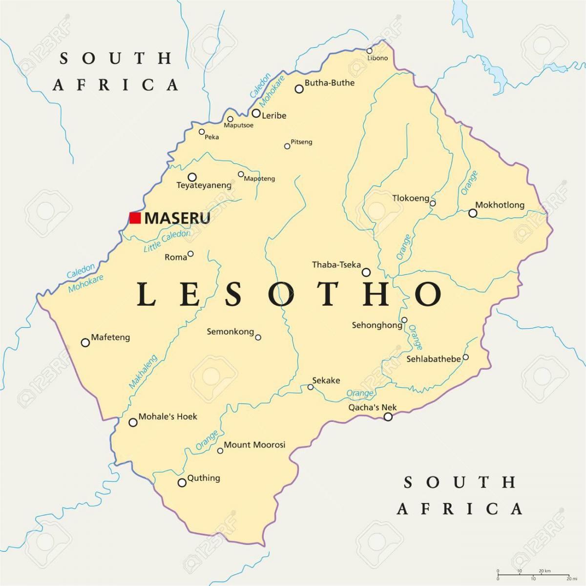 карта масеру Лесото