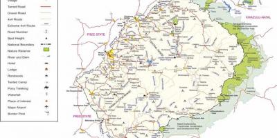 Лесото дорогах карті