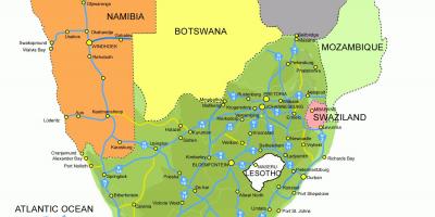 Карта Лесото і Південній Африці