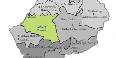 Карта Лесото показуючи районів